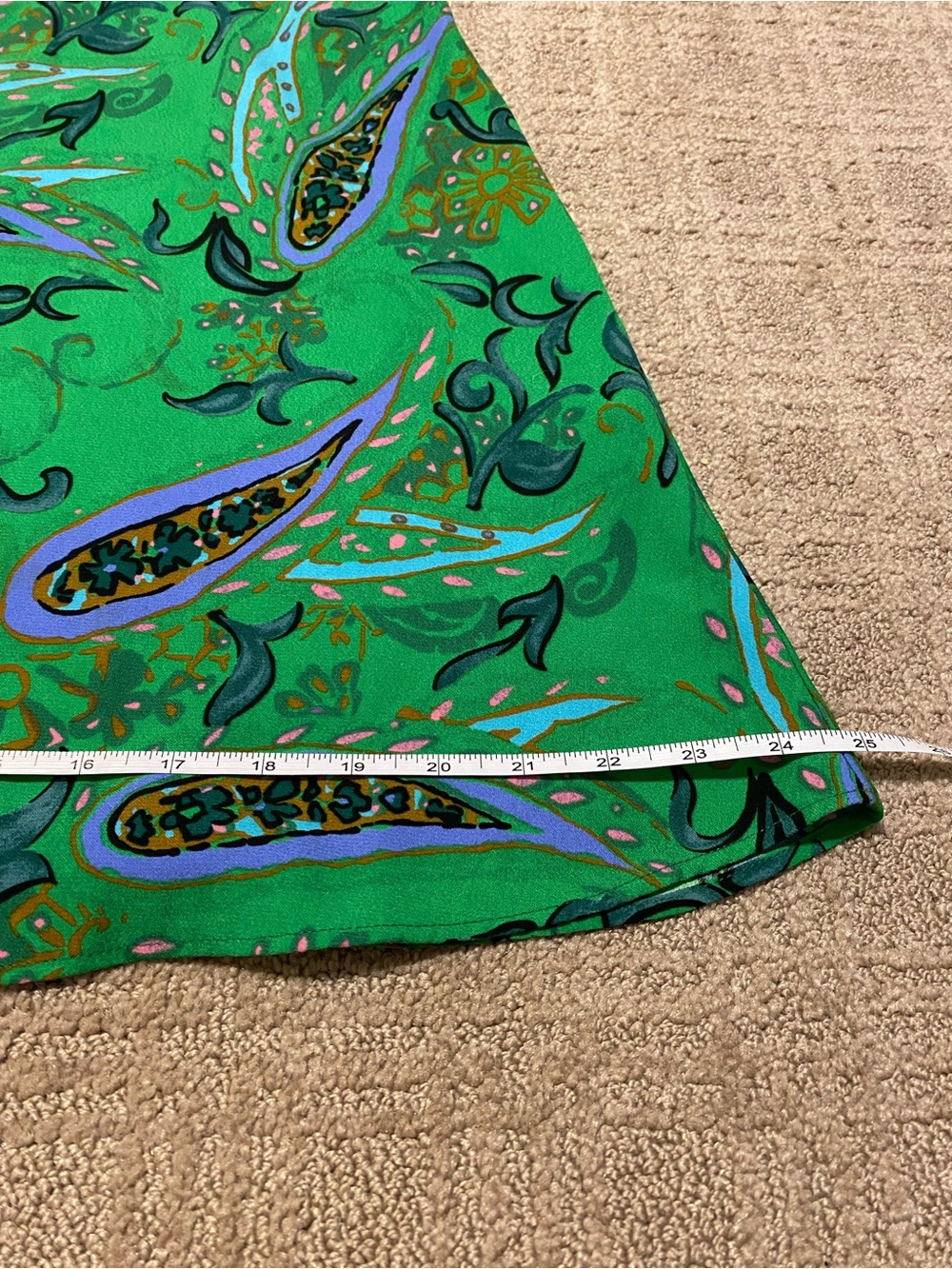 {Zara} Green Paisley Print Dress ~ Size Medium - Picture 15 of 16